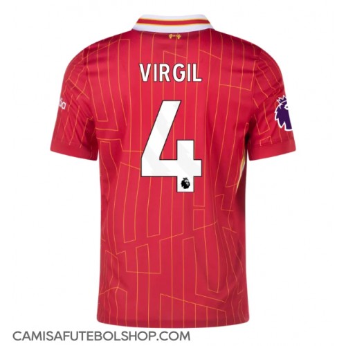 Camisa de time de futebol Liverpool Virgil van Dijk #4 Replicas 1º Equipamento 2024-25 Manga Curta